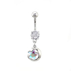Star-Moon CZ Dangle Belly Ring - Star-Moon CZ Dangle Belly Ring - Default Title by CRUXJEWELRY