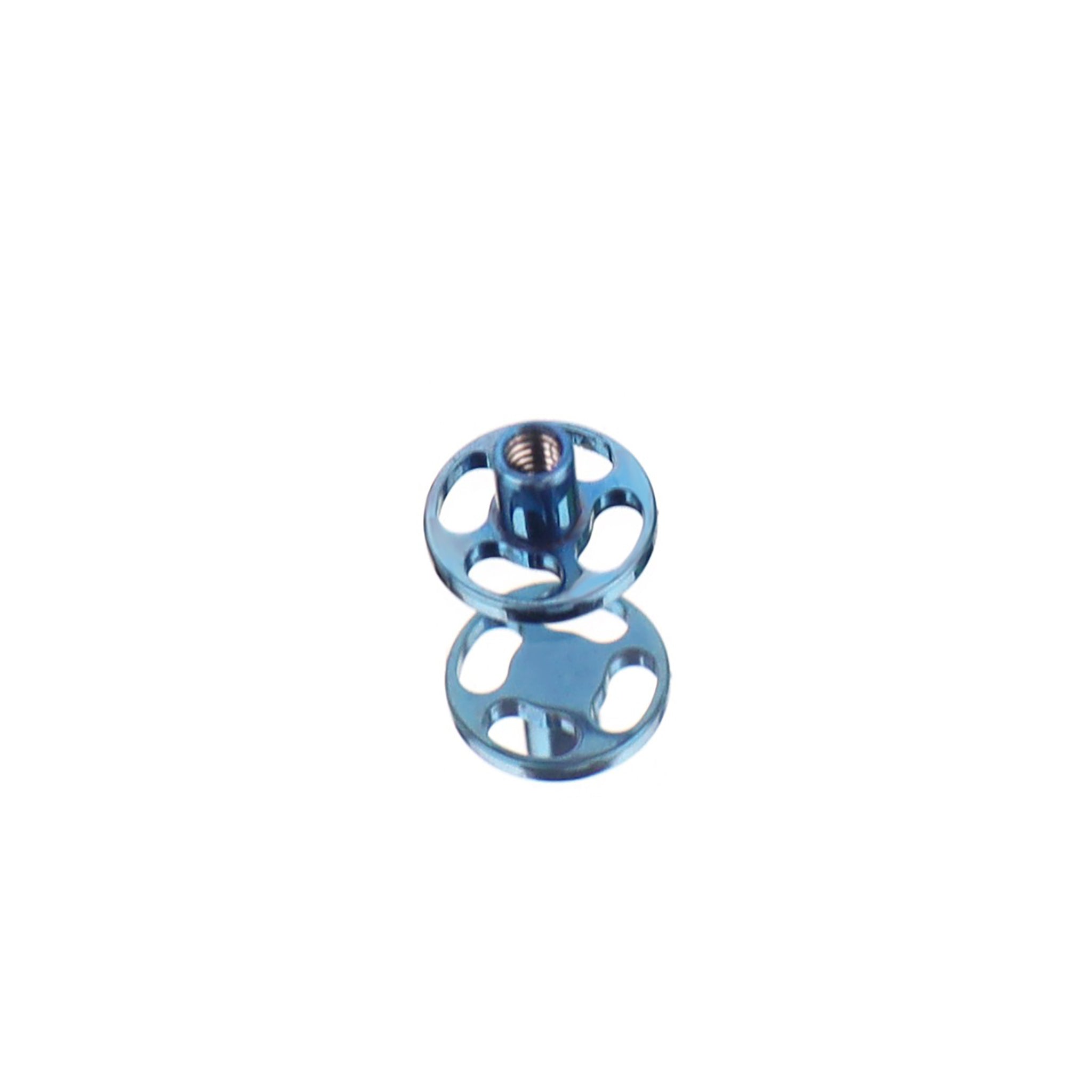 ASTM F136 Titanium Microdermal Anchor Base - ASTM F136 Titanium Microdermal Anchor Base - Circle / Blue by CRUXJEWELRY