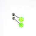 Spiked ball Silicone tongue stud - Spiked ball Silicone tongue stud - Green / 10 mm by CRUXJEWELRY