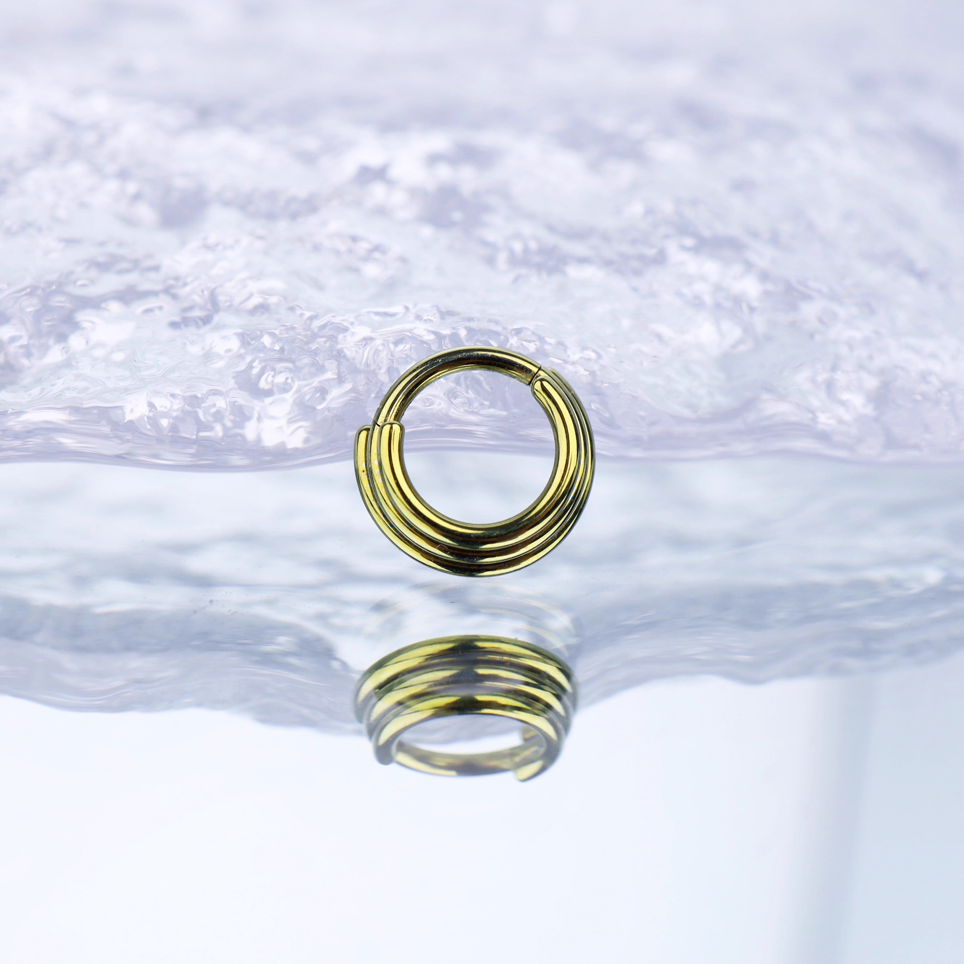 Three Row Triple Segment Septum Ring - Three Row Triple Segment Septum Ring - Yellow / 8 mm by CRUXJEWELRY