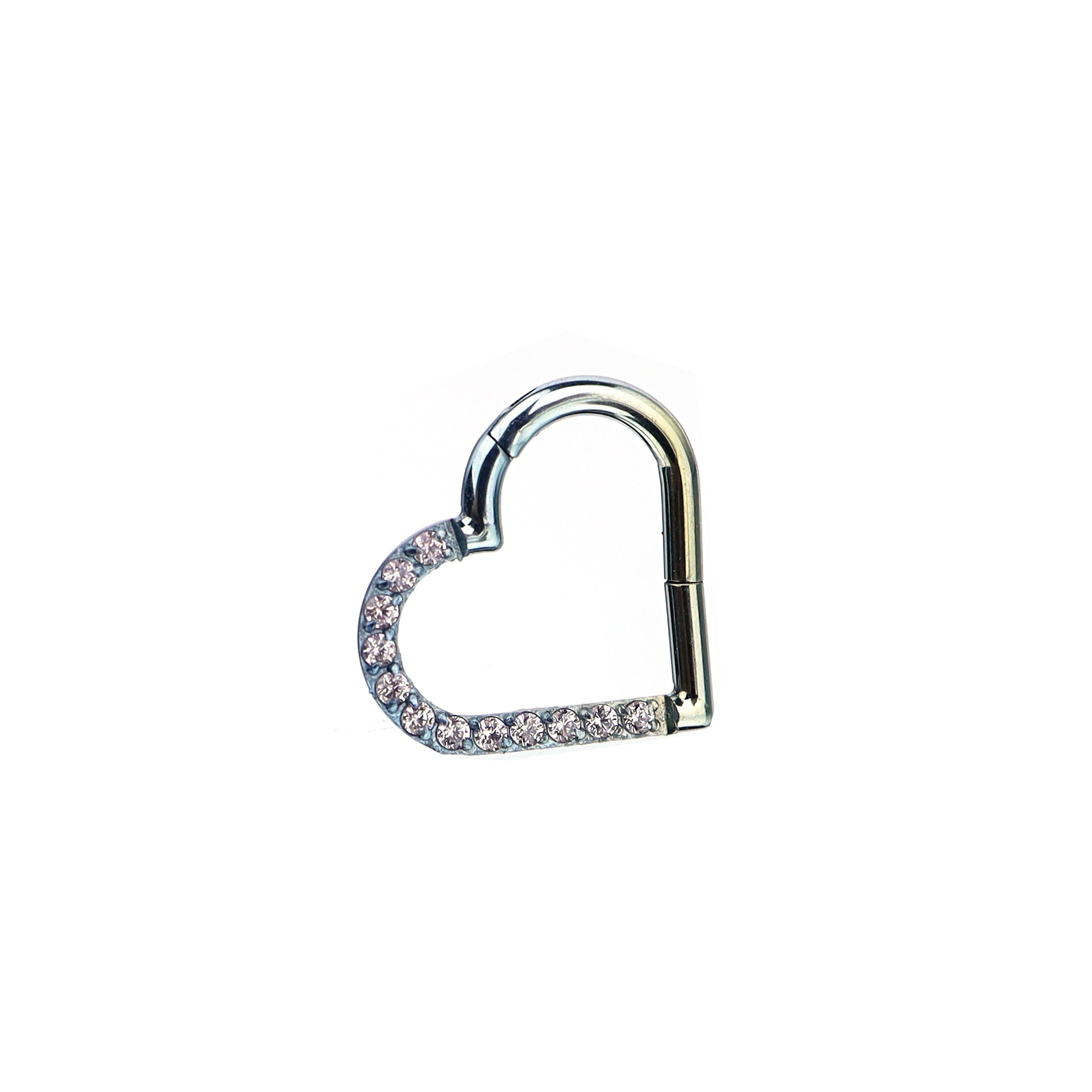 16G heart-shaped hoop CZ Titanium Segment Hoop - 16G heart-shaped hoop CZ Titanium Segment Hoop - White-Yellow Gradient / 8 mm by CRUXJEWELRY