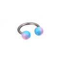Colorful Acrylic Contrast Ball Horseshoe Ring - Colorful Acrylic Contrast Ball Horseshoe Ring - AB Coating / 8 mm by CRUXJEWELRY