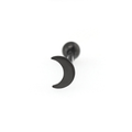 Moon Stainless Steel Tongue Stud - Moon Stainless Steel Tongue Stud - Black / 12mm by CRUXJEWELRY