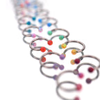 16G Opal Internally Threaded Horseshoe Ring - 16G Opal Internally Threaded Horseshoe Ring - Light Blue / 8mm by CRUXJEWELRY