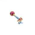 Rainbow Eastern Character-LOVE Titanium Tongue Stud - Rainbow Eastern Character-LOVE Titanium Tongue Stud - Rainbow / 12mm by CRUXJEWELRY