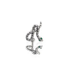 3D Green Eye Coiled Snake CZ Stainless Steel Ear Studs - 3D Green Eye Coiled Snake CZ Stainless Steel Ear Studs - Single by CRUXJEWELRY
