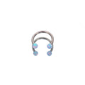 16G Opal Internally Threaded Horseshoe Ring - 16G Opal Internally Threaded Horseshoe Ring - Light Blue / 8mm by CRUXJEWELRY