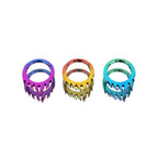 16G Flame Titanium Septum Clicker - 16G Flame Titanium Septum Clicker - Pink-Yellow Gradient / 8 mm by CRUXJEWELRY