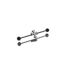 Black & White Cross Stainless Steel Industrial Barbell - Black & White Cross Stainless Steel Industrial Barbell - Black by CRUXJEWELRY