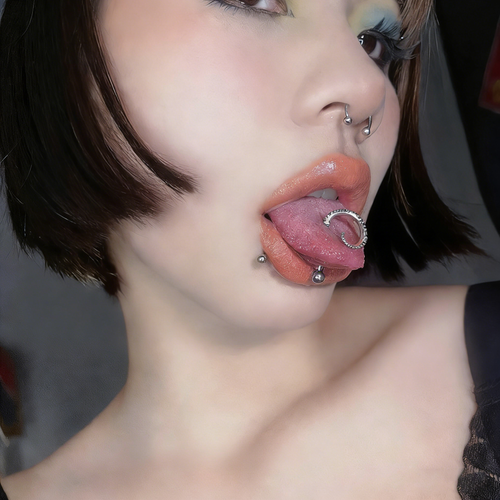 3D Octopus Tentacle Tongue Ring - Surgical Steel Cthulhu Studs