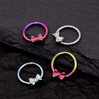 16G Bow Titanium Segment Hoop - 16G Bow Titanium Segment Hoop - Blue-White Gradient by CRUXJEWELRY