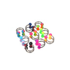 Colorful Acrylic Contrast Ball Horseshoe Ring - Colorful Acrylic Contrast Ball Horseshoe Ring - AB Coating / 8 mm by CRUXJEWELRY