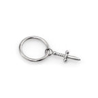 Multicolored Dagger Pendant Titanium Segment Hoop - Multicolored Dagger Pendant Titanium Segment Hoop - Dark Silver / 6mm by CRUXJEWELRY