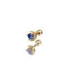 Gold & Silver Plated Blue CZ Moon Ear - Gold & Silver Plated Blue CZ Moon Ear - Gold by CRUXJEWELRY
