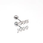 "KISS" Text Stainless Steel Tongue Stud - "KISS" Text Stainless Steel Tongue Stud - 1.2mm/16G / 12mm by CRUXJEWELRY