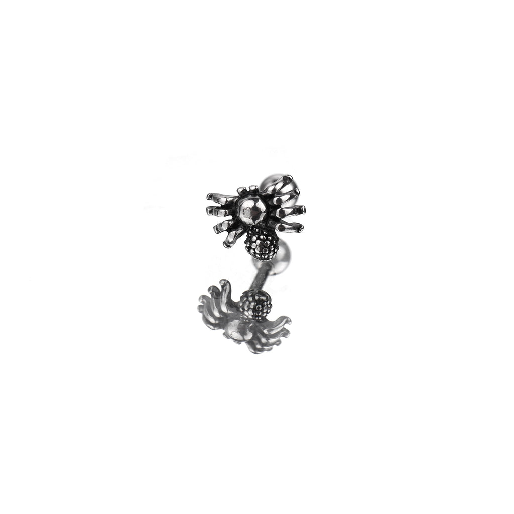 3D Spider Stainless Steel Ear Studs - 3D Spider Stainless Steel Ear Studs - Single by CRUXJEWELRY