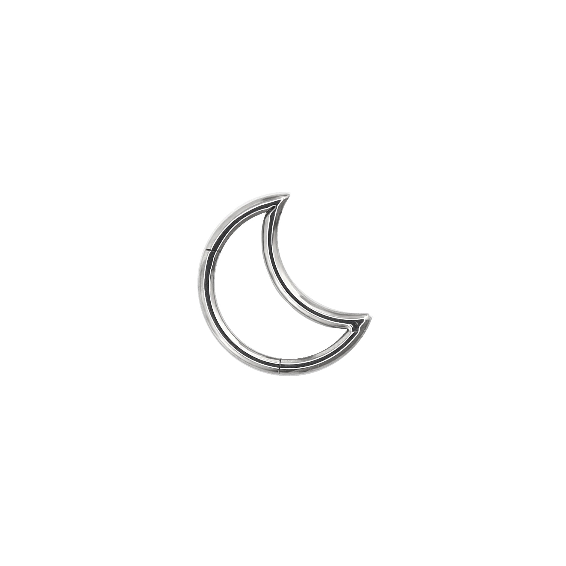 Moon Stainless Steel Segment Hoop - Moon Stainless Steel Segment Hoop - Default Title by CRUXJEWELRY