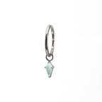 Opal Rhombic Pendant Titanium Segment Hoop - Opal Rhombic Pendant Titanium Segment Hoop - Pearl White / 6mm by CRUXJEWELRY