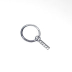 Titanium Segment Hoop with Baguette CZ - Titanium Segment Hoop with Baguette CZ - Silver / 6mm by CRUXJEWELRY