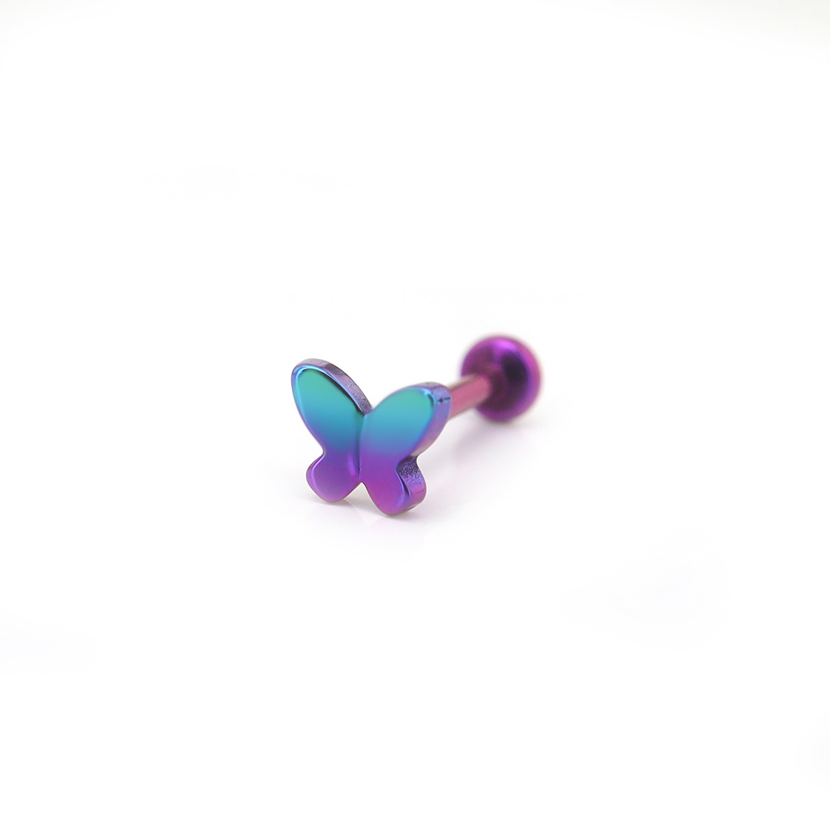 Colorful Gradient Butterfly Titanium - Nose/Ear Stud - Colorful Gradient Butterfly Titanium - Nose/Ear Stud - Blue-Purple Gradient / 6 mm by CRUXJEWELRY