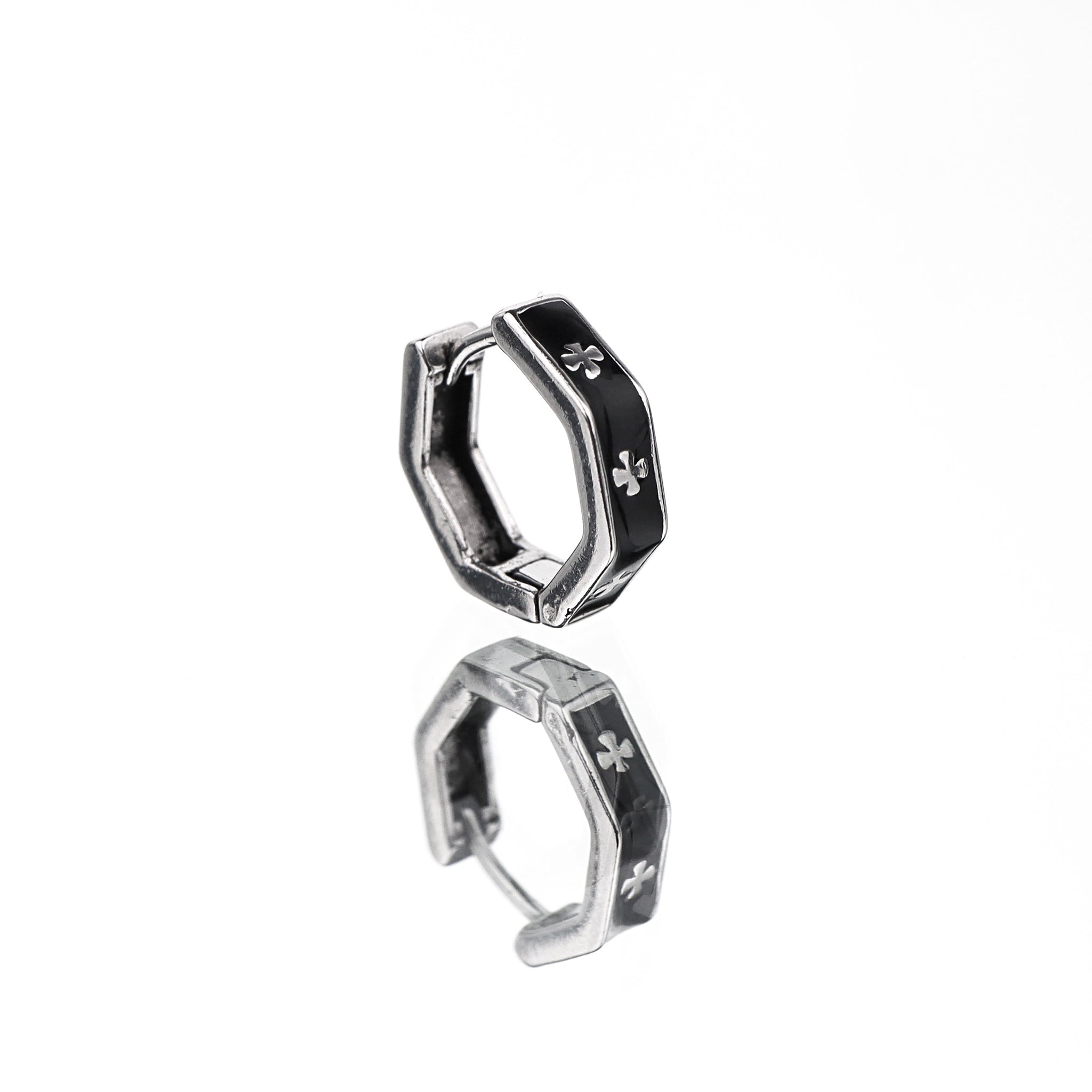 Oil Slick Cross Stainless Steel Earrings - Oil Slick Cross Stainless Steel Earrings - Single by CRUXJEWELRY