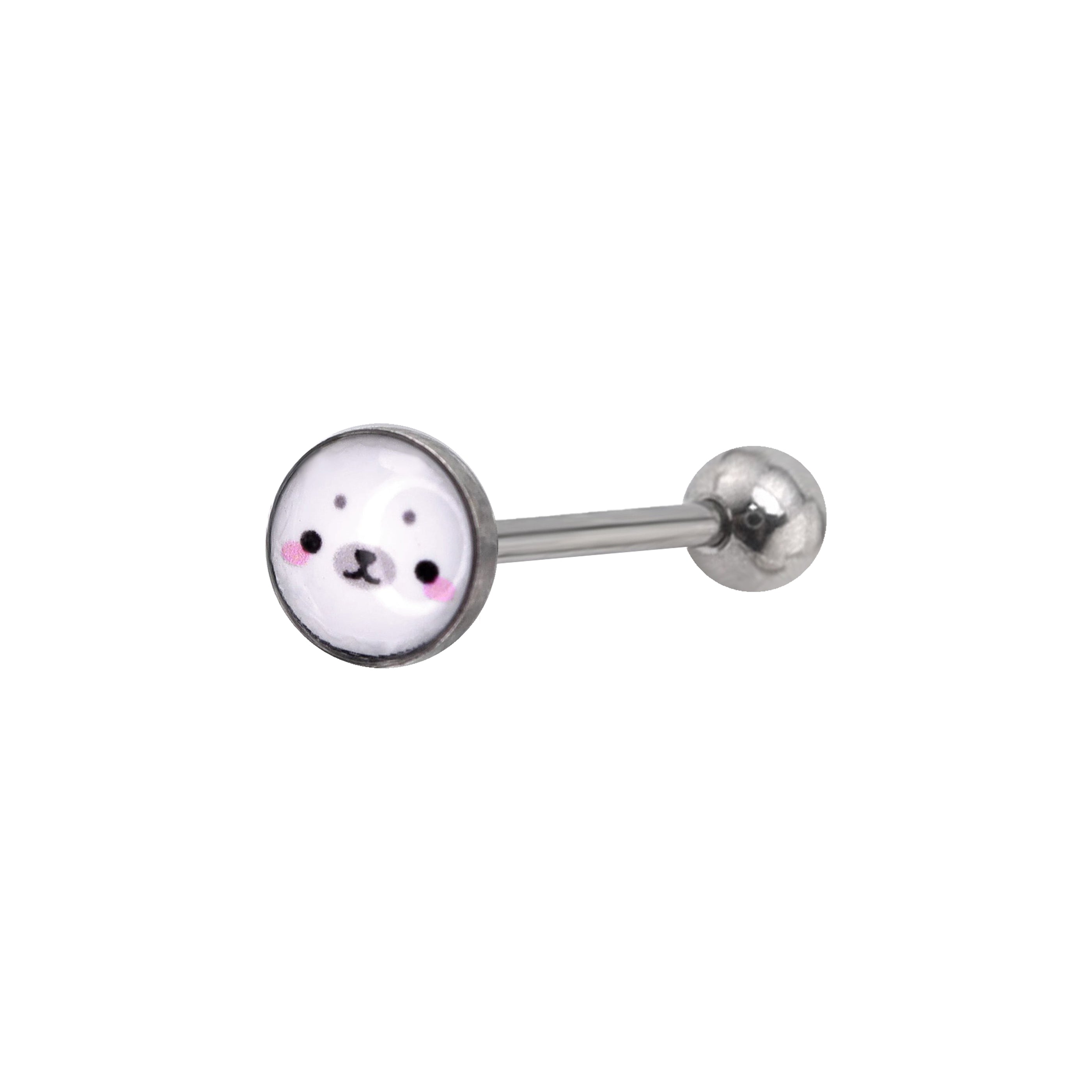 Little Seal Resin Tongue Stud - Little Seal Resin Tongue Stud - 1.2mm/16G / 10mm by CRUXJEWELRY