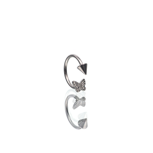 Butterfly Tapered Titanium Horseshoe Ring - product overview