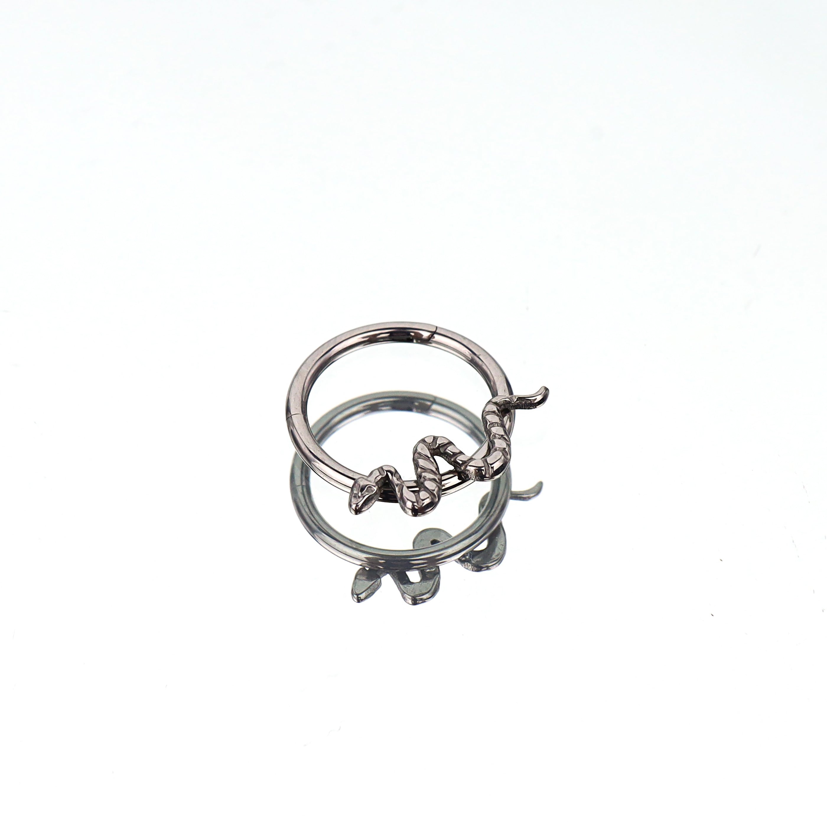 Multicolored Titanium Serpent Septum Clicker - Multicolored Titanium Serpent Septum Clicker - Sliver by CRUXJEWELRY