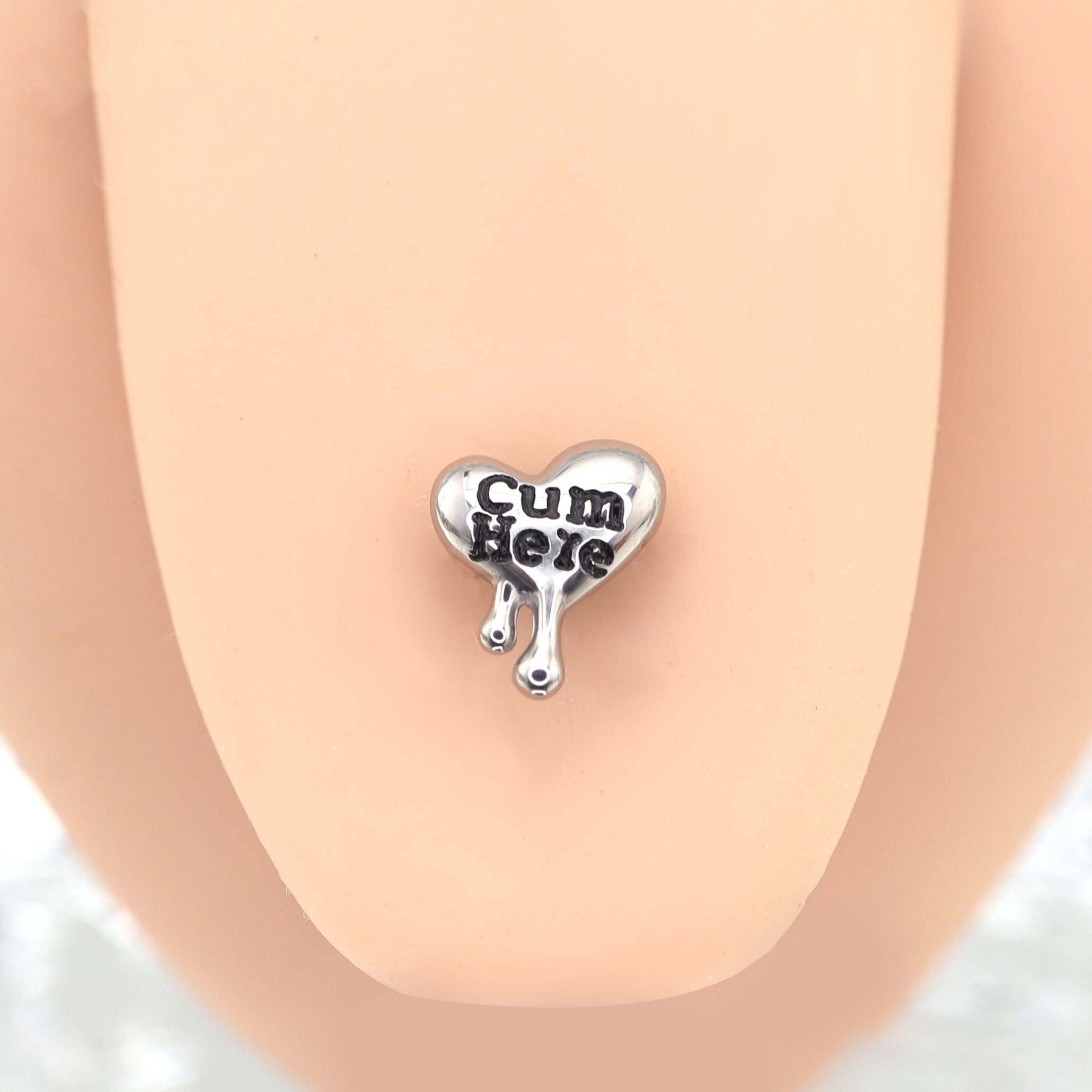 Cum Here Titanium tongue stud - Cum Here Titanium tongue stud - Default Title by CRUXJEWELRY