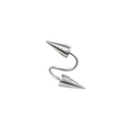 S-Shaped Spike Externally Threaded Stainless Steel Lip Ring - S-Shaped Spike Externally Threaded Stainless Steel Lip Ring - 8mm by CRUXJEWELRY