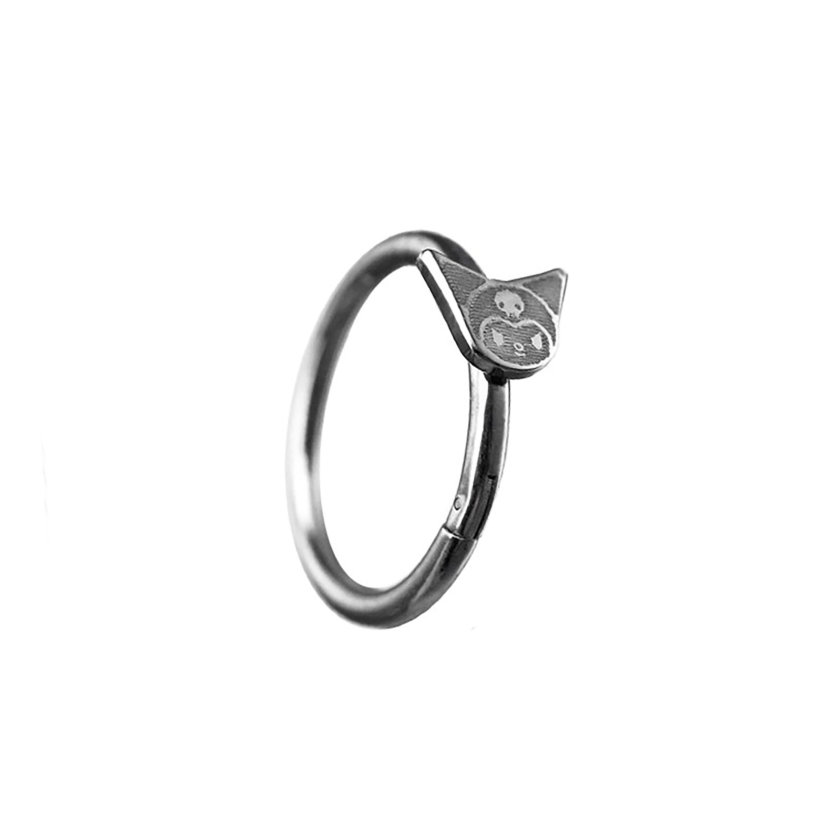 Paws & Purrs - Kuromi Stainless Steel Segment Hoop - Paws & Purrs - Kuromi Stainless Steel Segment Hoop - 8mm by CRUXJEWELRY