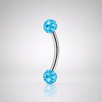 Clou de sourcil en acier inoxydable fileté externe avec zircon cubique 16G 