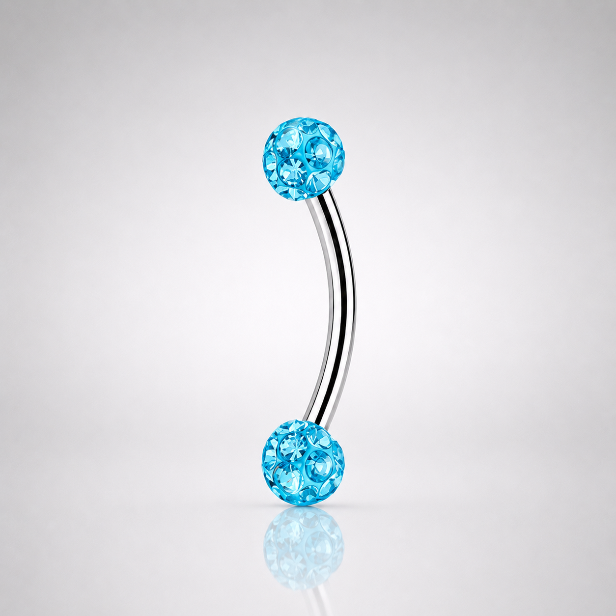 Clou de sourcil en acier inoxydable fileté externe avec zircon cubique 16G 