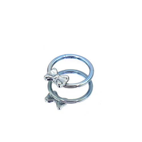 16G Bow Titanium Segment Hoop - 16G Bow Titanium Segment Hoop - Blue-White Gradient by CRUXJEWELRY
