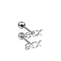 "SEX" Text Stainless Steel Tongue Stud - "SEX" Text Stainless Steel Tongue Stud - 1.2mm/16G / 12mm by CRUXJEWELRY