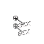 "SEX" Text Stainless Steel Tongue Stud - "SEX" Text Stainless Steel Tongue Stud - 1.2mm/16G / 12mm by CRUXJEWELRY