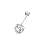 Snowflake CZ S925 Sterling Silver Belly Ring - Snowflake CZ S925 Sterling Silver Belly Ring - 6 mm by CRUXJEWELRY
