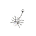 Spider CZ stainless steel Belly Ring - Spider CZ stainless steel Belly Ring - Radiant White by CRUXJEWELRY