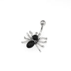 Spider CZ stainless steel Belly Ring - Spider CZ stainless steel Belly Ring - Black by CRUXJEWELRY