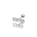 "KISS" Text Stainless Steel Tongue Stud - "KISS" Text Stainless Steel Tongue Stud - 1.2mm/16G / 12mm by CRUXJEWELRY