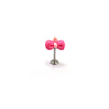 Paws & Purrs - Kawaii Titanium Alloy Pink Resin Hello Kitty Ear Stud - Paws & Purrs - Kawaii Titanium Alloy Pink Resin Hello Kitty Ear Stud - Bowkont / 6mm by CRUXJEWELRY