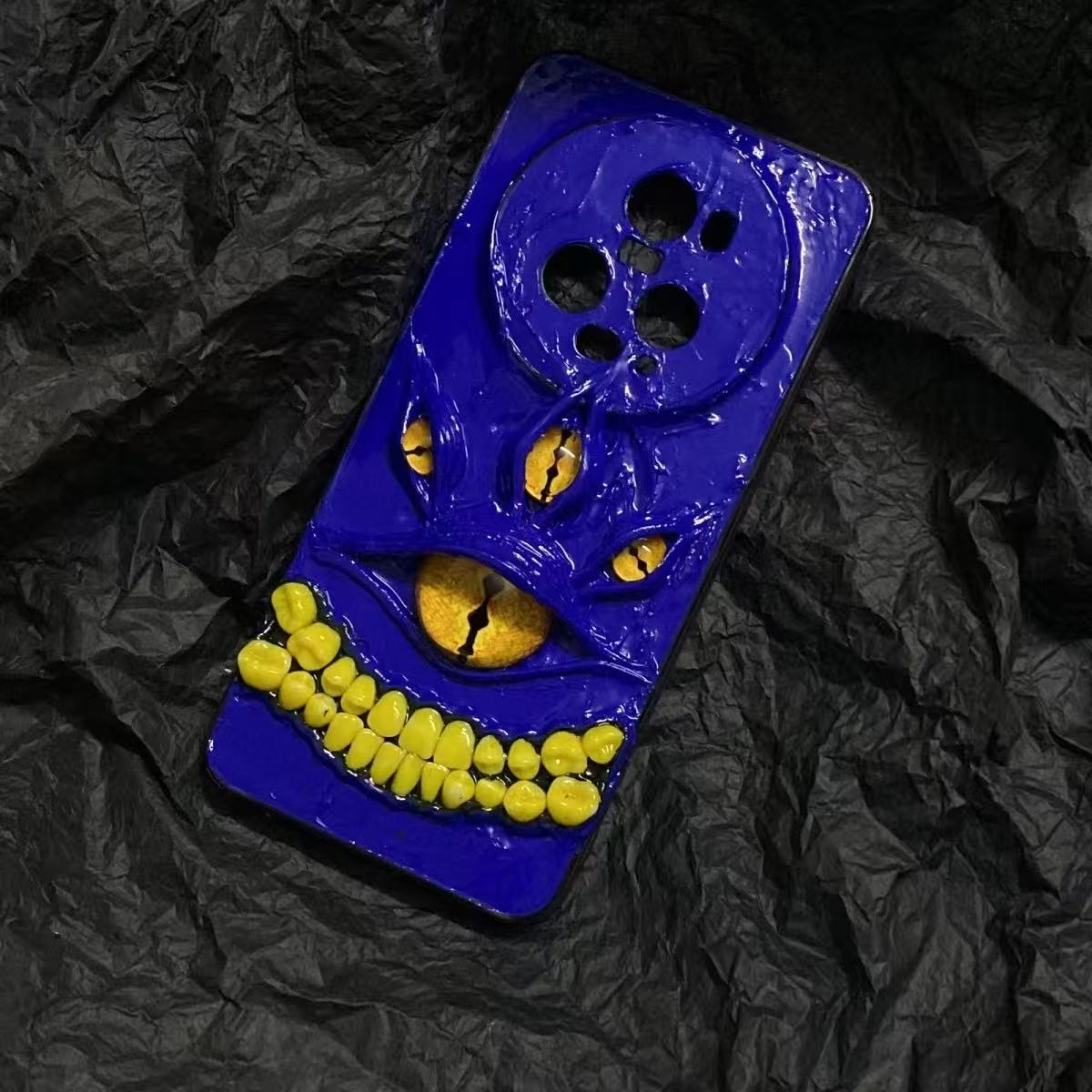 "Crimson Devourer" Glow in the Dark 3D Phone Case | Big Mouth Monster Cyclops Eye & Teeth Art