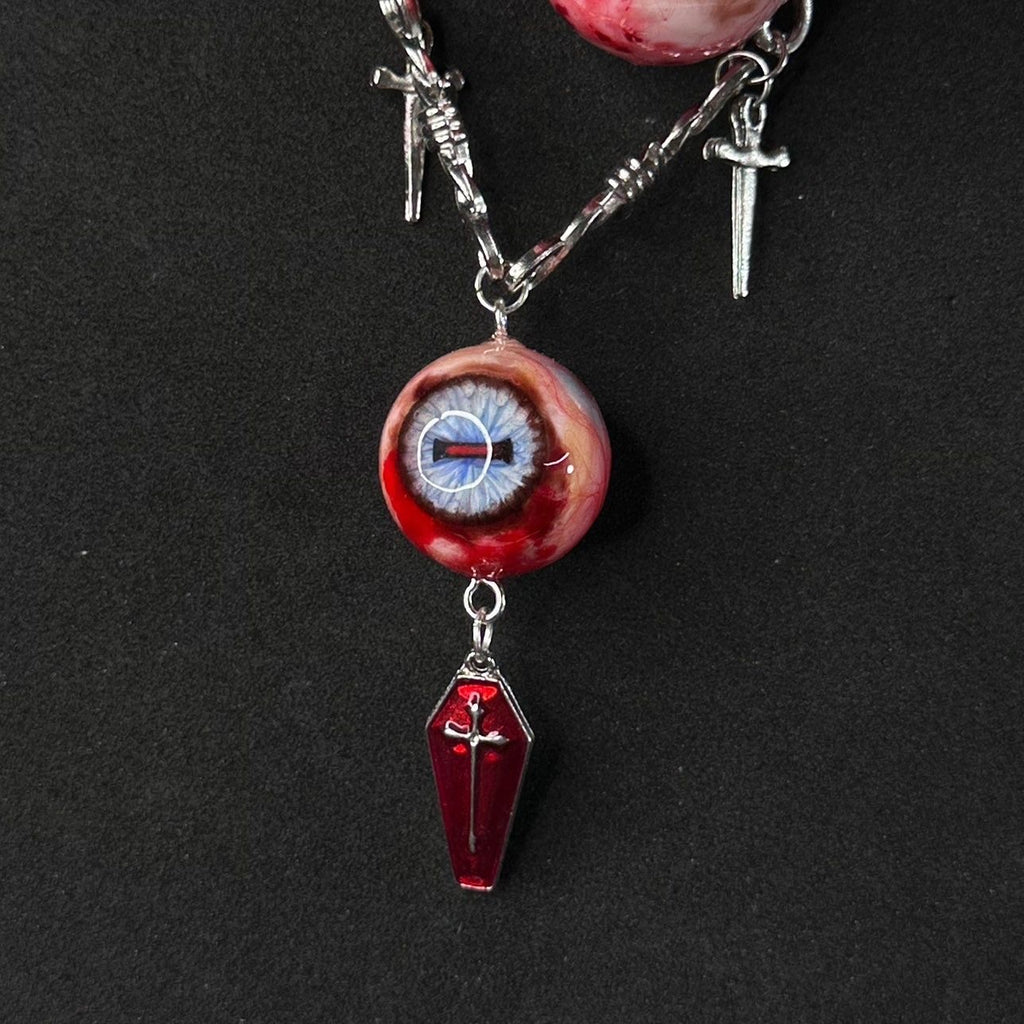 Cthulhu-Auge – Halskette mit blutiger Doppelpupille