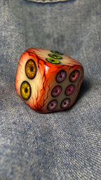 Handmade "Eye of Cthulhu" D6 Dice – Realistic Monster Eye Resin Die