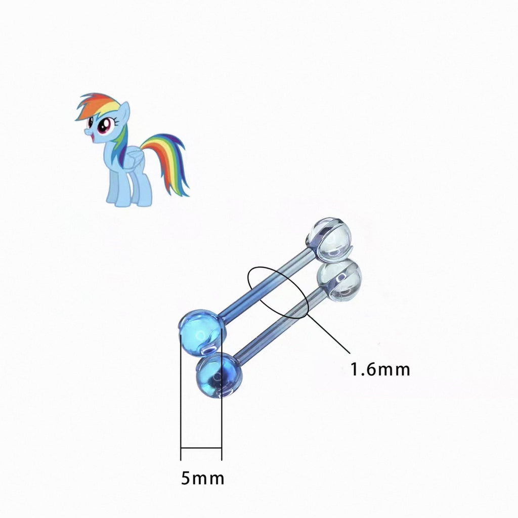 MLP Titan-Zirkonia-Barbell mit Innengewinde – Zunge &amp; Ohr 
