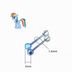 MLP Titan-Zirkonia-Barbell mit Innengewinde – Zunge &amp; Ohr 