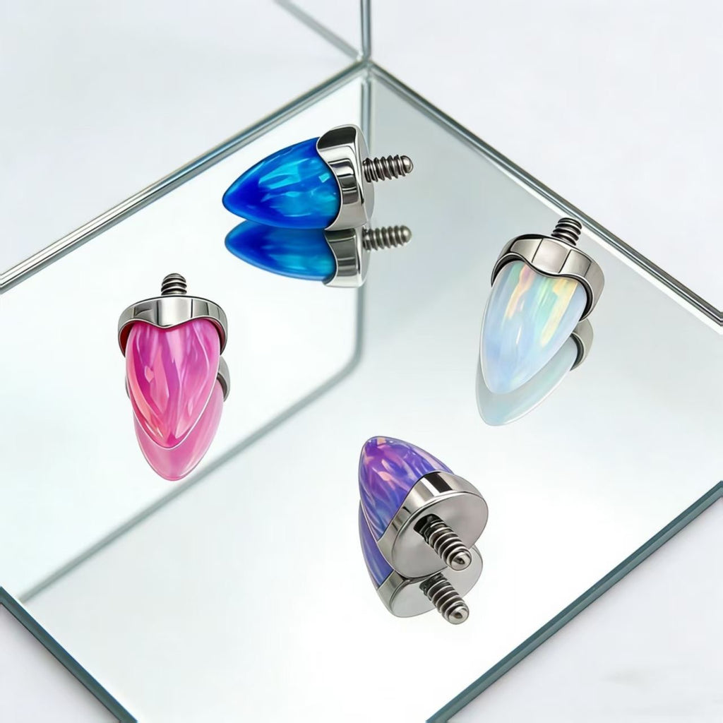 Spike Opal Gewindeloser Titan-Nasenstecker 