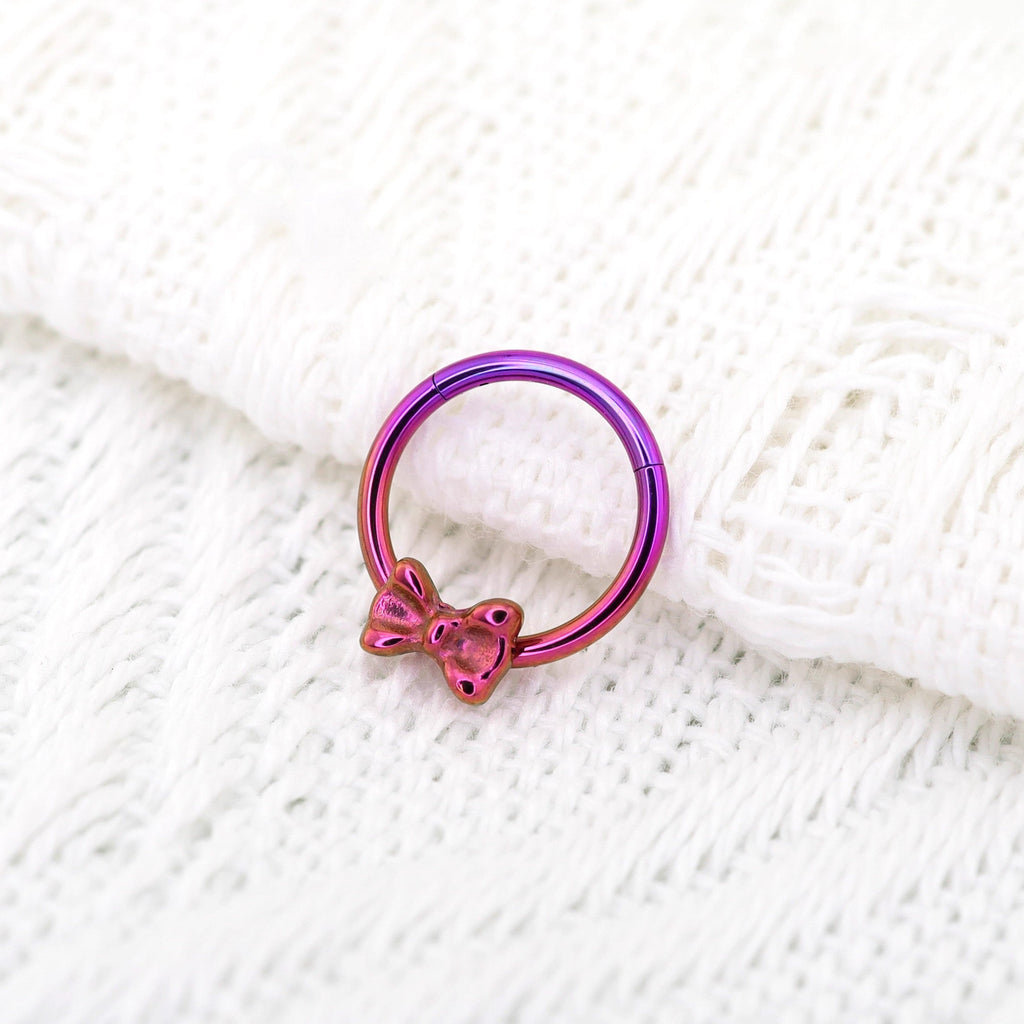 16G Bow Titanium Segment Hoop - 16G Bow Titanium Segment Hoop - Purple-Pink Gradient by CRUXJEWELRY