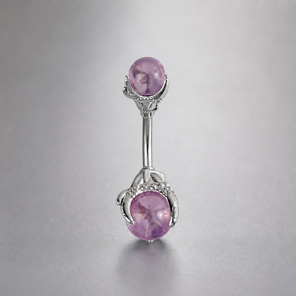 Crystal Orb Titanium Belly Ring