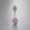 Crystal Orb Titanium Belly Ring